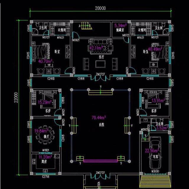 傳統(tǒng)中式四合院別墅設(shè)計圖，農(nóng)村自建房的優(yōu)選，你需要的它都有