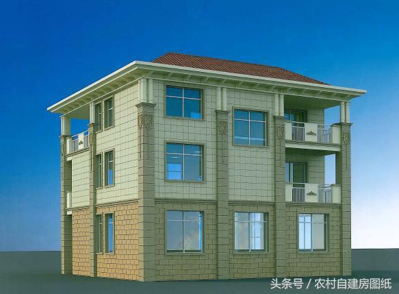 三層農(nóng)村豪華別墅設(shè)計圖，12X10米，主體造價40萬，裝修80萬，全村第一豪