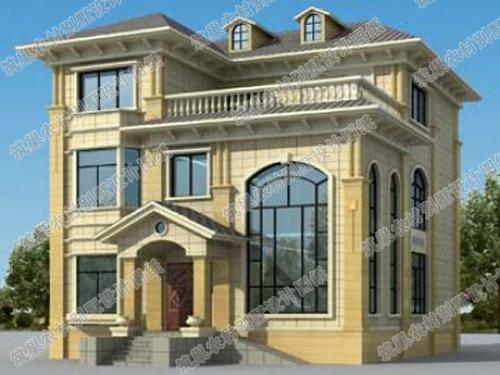 3廳6臥12×12三層別墅設(shè)計(jì)圖，造價40萬，帶有露臺花園、落地窗、娛樂室，一套戶型2種配色！