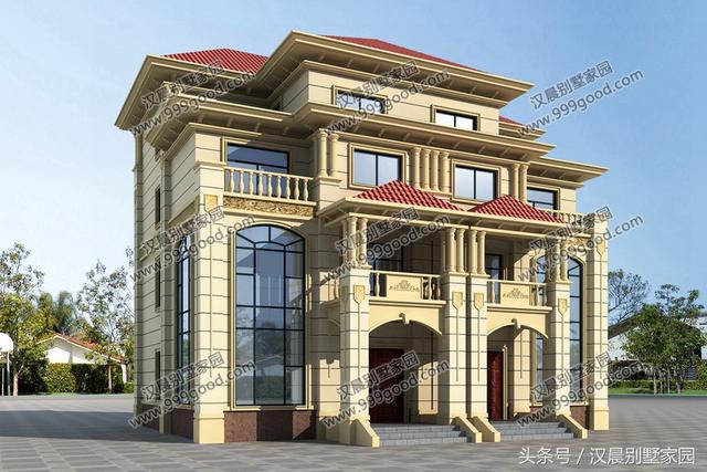 雙拼四層別墅自建房，14.2X11.8米，戶型方正，氣派落地窗，蓋好了后誰看誰眼紅！