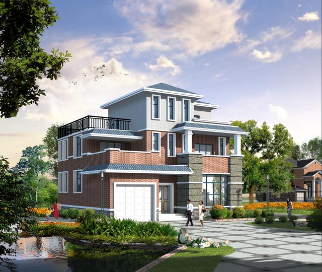 三層農(nóng)村自建房，9.8*12.8，6間臥室，簡(jiǎn)單實(shí)用。