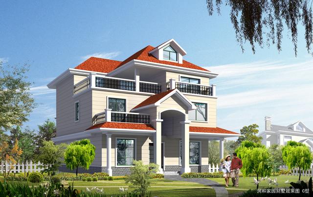 三層農(nóng)村自建房，9.8*12.8，6間臥室，簡(jiǎn)單實(shí)用。