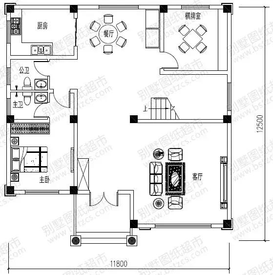 三層歐式別墅設(shè)計(jì)圖，11.8x12.5米，有棋牌室、多功能廳，含7個臥室，案例2最美，案例3花了50萬