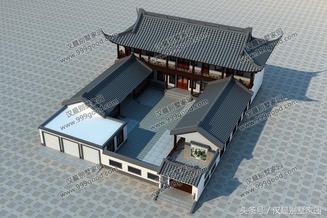 2棟新中式別墅設(shè)計(jì)圖，傳統(tǒng)形式結(jié)合現(xiàn)代建筑元素建成的三合院，當(dāng)下農(nóng)村蓋房的新選擇！