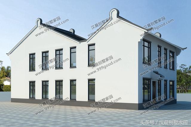 2棟新中式別墅設(shè)計(jì)圖，傳統(tǒng)形式結(jié)合現(xiàn)代建筑元素建成的三合院，當(dāng)下農(nóng)村蓋房的新選擇！