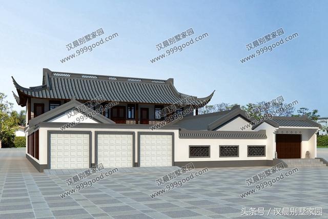 2棟新中式別墅設(shè)計(jì)圖，傳統(tǒng)形式結(jié)合現(xiàn)代建筑元素建成的三合院，當(dāng)下農(nóng)村蓋房的新選擇！