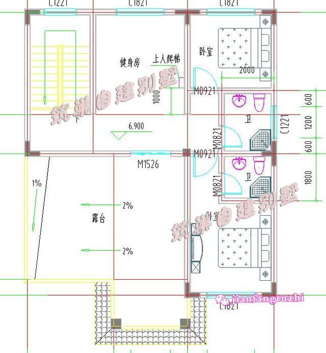 9x10米7臥3衛(wèi)三層農(nóng)村自建房別墅設(shè)計圖，外形清新簡潔，內(nèi)部空間規(guī)劃緊湊
