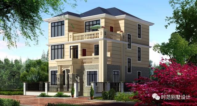 9米小面寬三層別墅設計圖，經(jīng)典的歐式風格，端莊大氣，室3廳帶露臺，造價不超過45萬