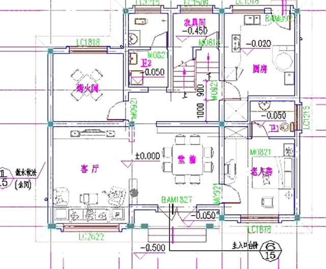 3廳7臥11×10三層別墅設計圖，造價30萬，帶堂屋烤火間套房