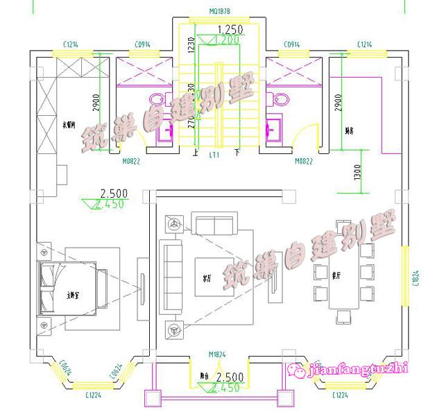 100㎡11x11米三層半農(nóng)村別墅設(shè)計圖，規(guī)整又溫馨，帶架空層