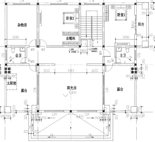 3廳9臥17×14三層獨棟別墅設(shè)計圖，帶陽光房豪華套間，造價60萬