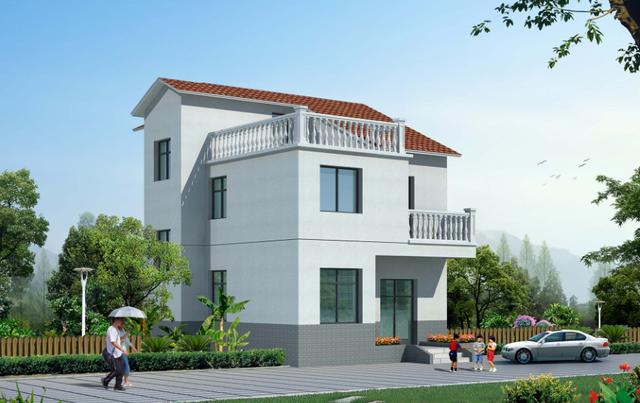 三層農(nóng)村自建房，占地90平方米，外觀大氣簡(jiǎn)約，室內(nèi)功能齊全，小地基也可以建美美的別墅！