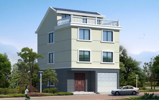 三層農(nóng)村自建房，占地90平方米，外觀大氣簡(jiǎn)約，室內(nèi)功能齊全，小地基也可以建美美的別墅！