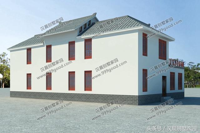 農(nóng)村二層中式三合院，18.3X11.6米，做夢都想蓋的復(fù)古典雅別墅