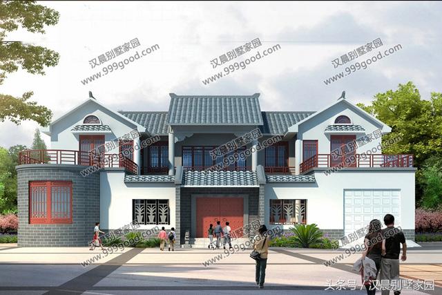 農(nóng)村二層中式三合院，18.3X11.6米，做夢都想蓋的復(fù)古典雅別墅