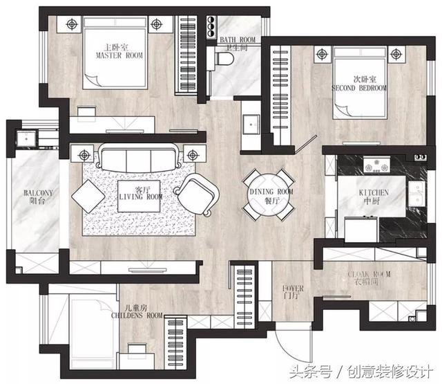 110㎡美式小三居用了32萬裝修，爸媽最滿意老人房的設(shè)計(jì)！