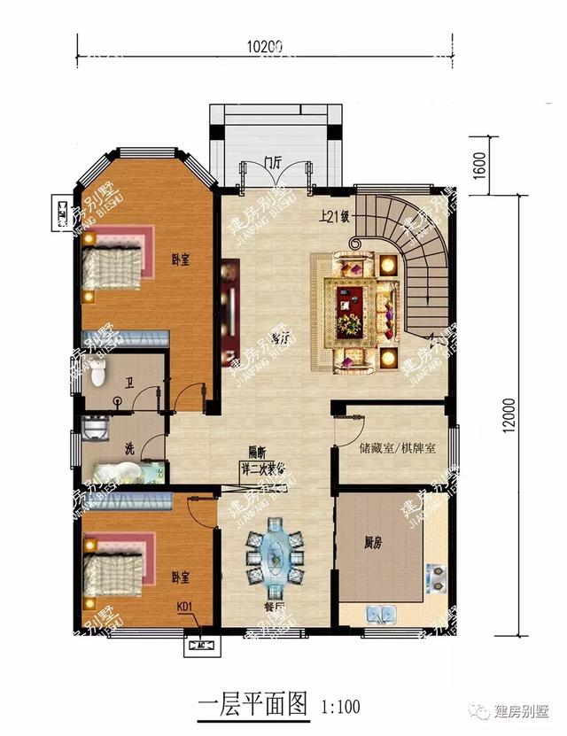 兩棟頂層農(nóng)村別墅設計圖，帶涼亭，外觀氣派，不僅好看還顯檔次，當稱村里第一豪宅