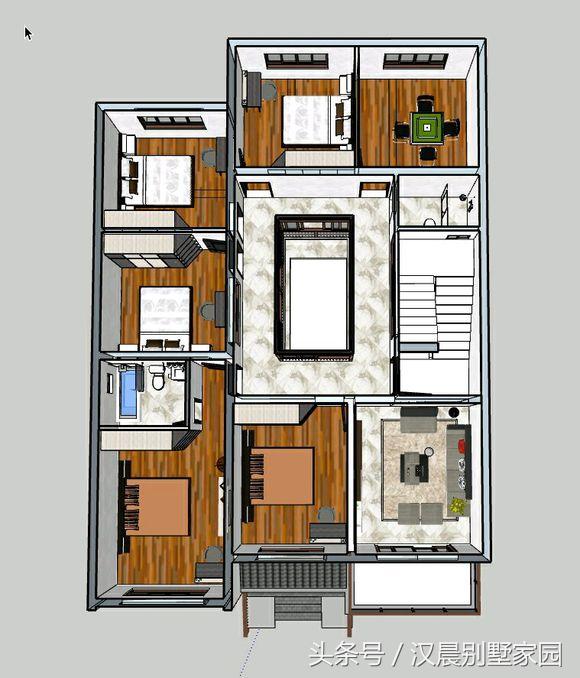 12X17米經(jīng)典新中式三層別墅設(shè)計(jì)圖，車庫(kù)+院子+堂屋，完美布局低調(diào)內(nèi)涵！