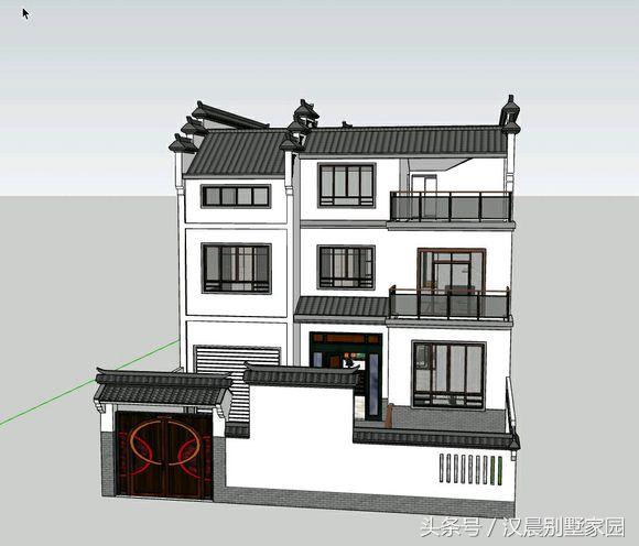 12X17米經(jīng)典新中式三層別墅設(shè)計(jì)圖，車庫(kù)+院子+堂屋，完美布局低調(diào)內(nèi)涵！