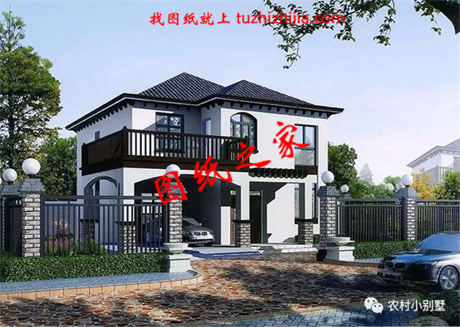 農(nóng)村18萬元二層小樓圖，帶開放式車庫