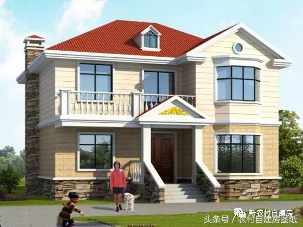 7款小戶型二層農村別墅圖，5款帶堂屋，占地100平左右