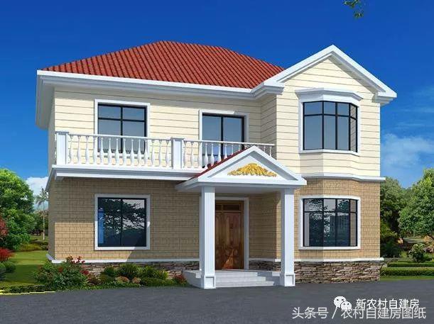 7款小戶型二層農村別墅圖，5款帶堂屋，占地100平左右