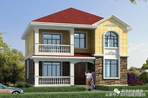 7款小戶型二層農村別墅圖，5款帶堂屋，占地100平左右