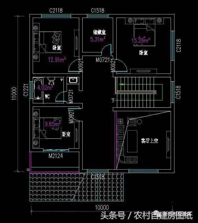7款小戶型二層農村別墅圖，5款帶堂屋，占地100平左右