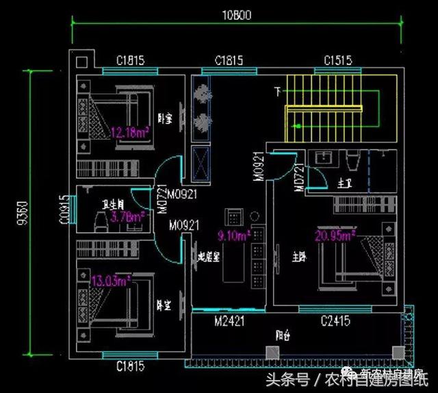7款小戶型二層農村別墅圖，5款帶堂屋，占地100平左右