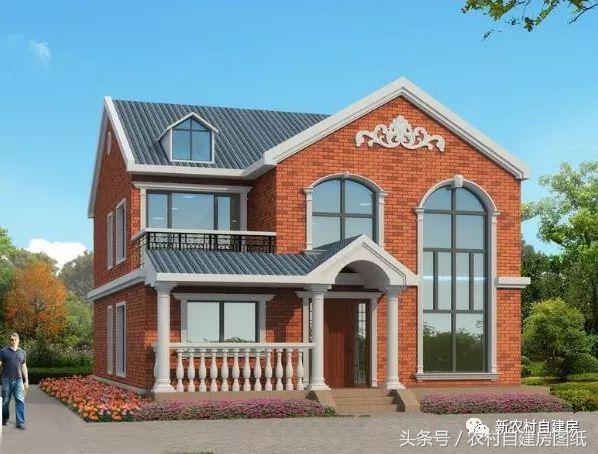 7款小戶型二層農村別墅圖，5款帶堂屋，占地100平左右