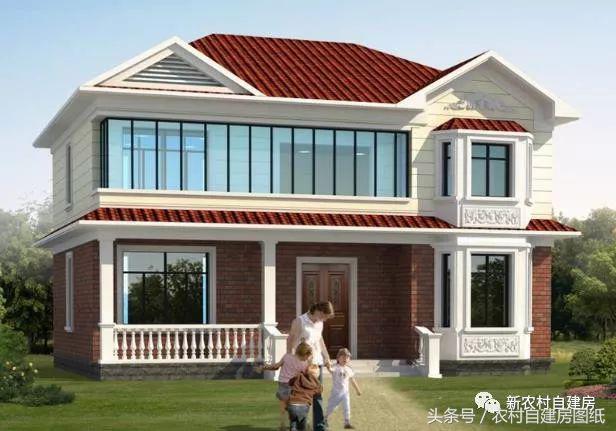 7款小戶型二層農村別墅圖，5款帶堂屋，占地100平左右