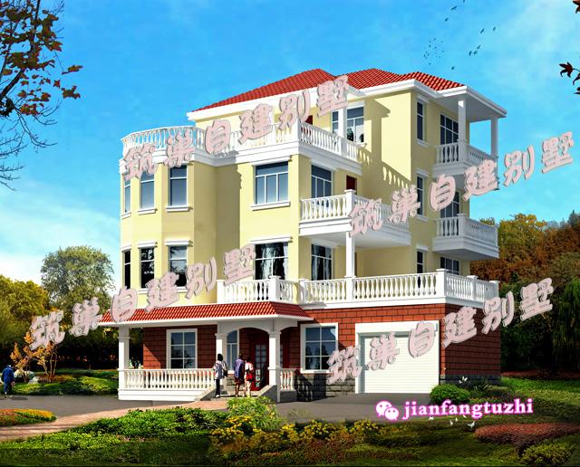  15x11米四層抗震框架結(jié)構(gòu)別墅設(shè)計(jì)圖效果圖，主次分明，干濕分區(qū)，套間+獨(dú)立車庫(kù)！