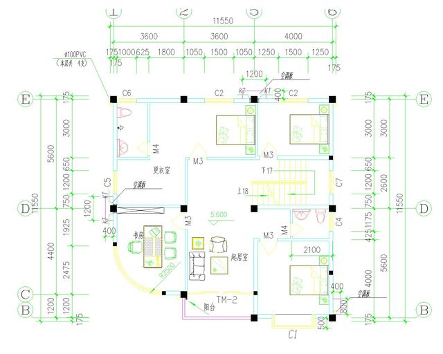 4層農(nóng)村自建房設(shè)計圖11.55米*11.9，經(jīng)濟實用，比較適合多人口之家！