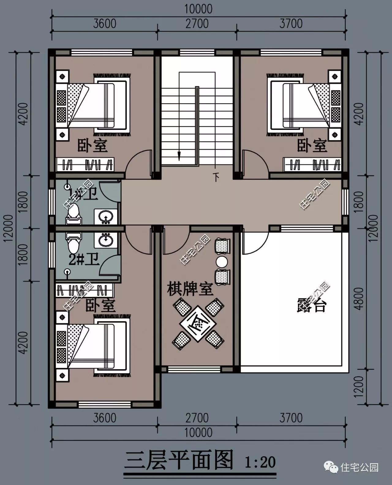1種外觀2種布局可選，10x13米經(jīng)典歐式別墅（全圖 視頻展示）