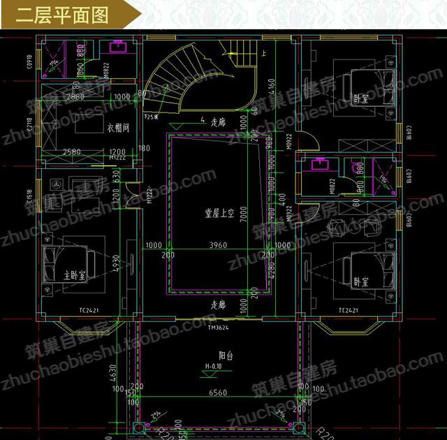 2款奢華三層開(kāi)間面寬約15米農(nóng)村私家別墅施工設(shè)計(jì)圖效果圖，帶有多個(gè)超大落地窗