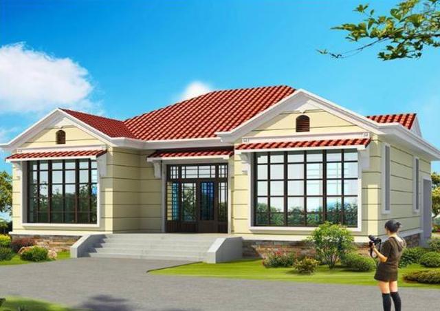 帶庭院一層鄉(xiāng)村自建房設(shè)計圖，非常適合老人小孩生活，18萬就可以住別墅