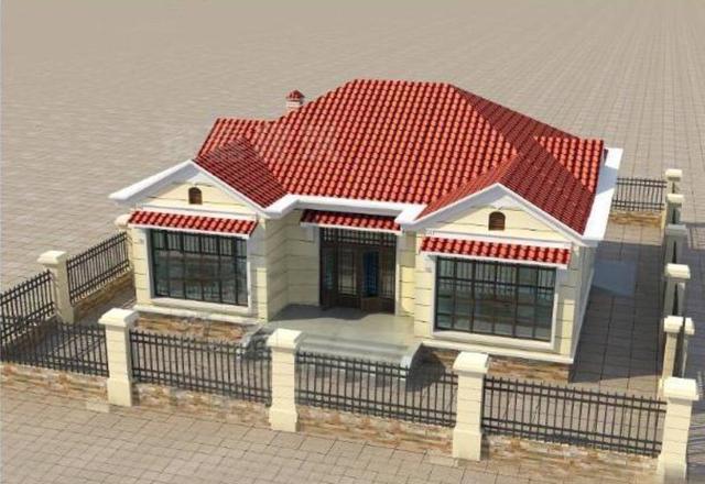 帶庭院一層鄉(xiāng)村自建房設(shè)計圖，非常適合老人小孩生活，18萬就可以住別墅