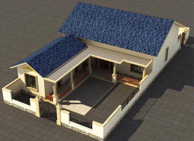 帶庭院一層鄉(xiāng)村自建房設(shè)計圖，非常適合老人小孩生活，18萬就可以住別墅