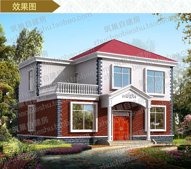 20萬11×10米3廳5臥帶娛樂室二層自建房施工圖效果圖，戶型設(shè)計簡單實用，施工難度低，適合農(nóng)村建造