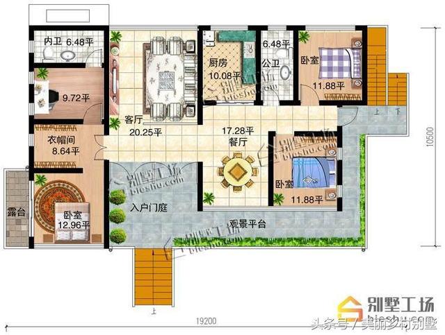 現(xiàn)代農(nóng)村一層框架結(jié)構(gòu)自建別墅圖，10×19造價(jià)15萬(wàn)4個(gè)臥室，父母也喜歡