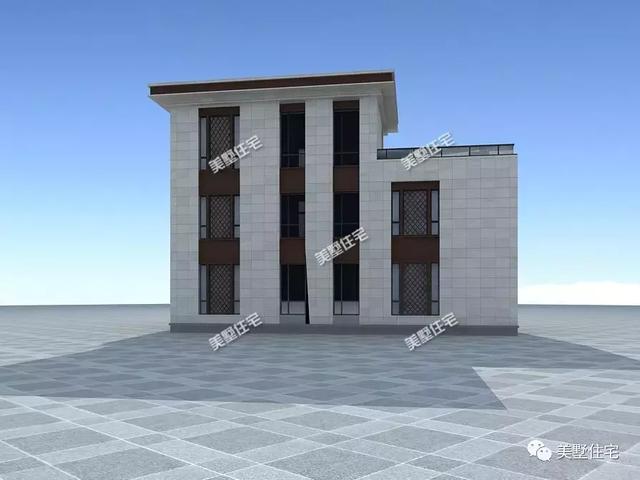 平屋頂新中式農(nóng)村自建別墅圖，既有現(xiàn)代風(fēng)格的簡約又有傳統(tǒng)元素的雋永