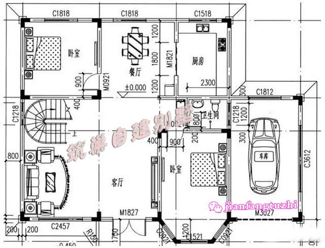 11x11米二層農(nóng)村別墅設(shè)計(jì)圖，1種布局4種配色，快來選一選