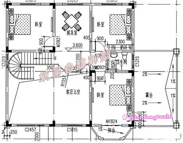 11x11米二層農(nóng)村別墅設(shè)計(jì)圖，1種布局4種配色，快來選一選