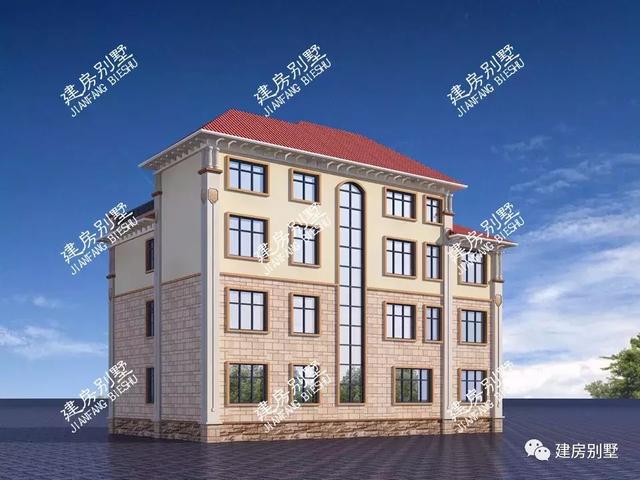 一棟四層豪華別墅圖，獨(dú)特耐看的外形讓人眼前一亮，主題造價(jià)80萬