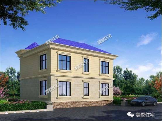 10X10米二層別墅設(shè)計(jì)圖，4室2衛(wèi)+挑空客廳，方正戶型財(cái)運(yùn)滾滾來