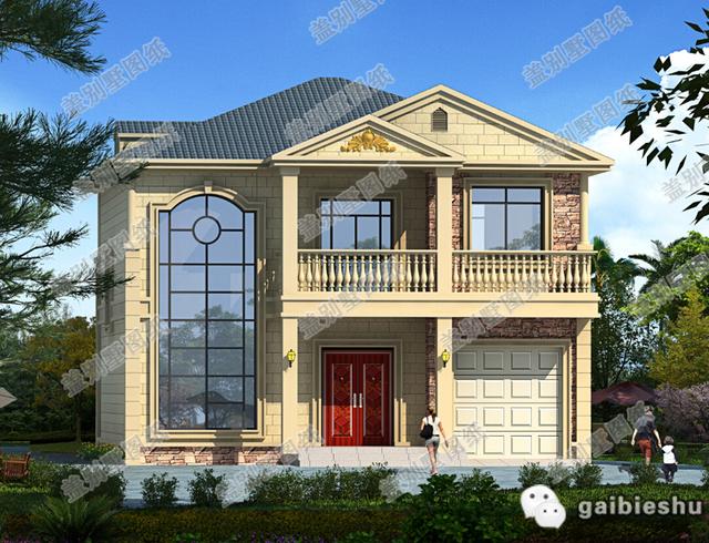 11×11二層帶挑空客廳農(nóng)村小別墅施工效果圖，采用磚混結(jié)構(gòu)，主體造價(jià)20萬(wàn)！