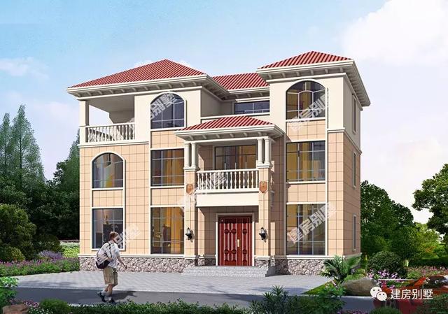 15.9×10.1米三層農(nóng)村別墅圖，配十個臥室，要建就建村里最好的