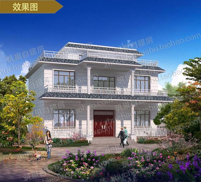 兩款經(jīng)濟實用易建造二層平屋頂農(nóng)村自建房（全套）施工效果圖，造價才25萬