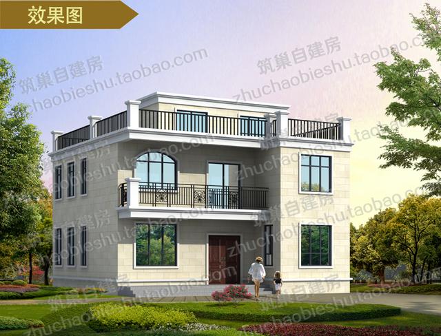 兩款經(jīng)濟實用易建造二層平屋頂農(nóng)村自建房（全套）施工效果圖，造價才25萬