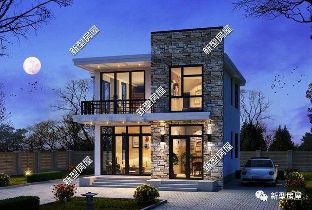 20萬就能建起的二層農(nóng)村別墅圖，現(xiàn)代、實(shí)用、輕奢時尚，年輕人的最愛